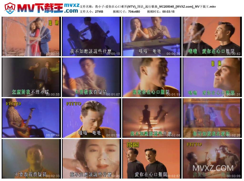 豹小子-爱你在心口难开(MTV)_国语_流行歌曲_MC205045